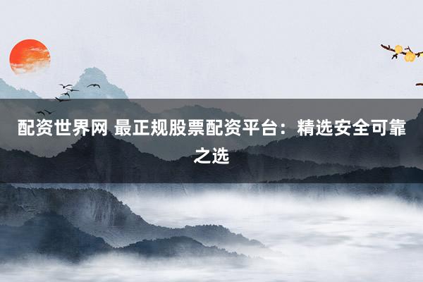 配资世界网 最正规股票配资平台：精选安全可靠之选