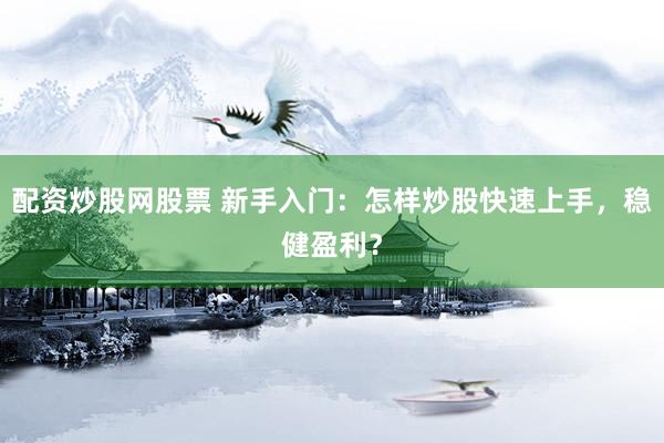 配资炒股网股票 新手入门：怎样炒股快速上手，稳健盈利？