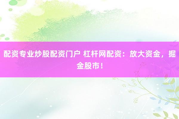 配资专业炒股配资门户 杠杆网配资：放大资金，掘金股市！