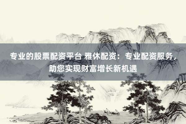 专业的股票配资平台 雅休配资：专业配资服务，助您实现财富增长新机遇