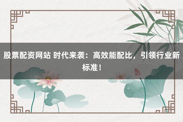 股票配资网站 时代来袭：高效能配比，引领行业新标准！
