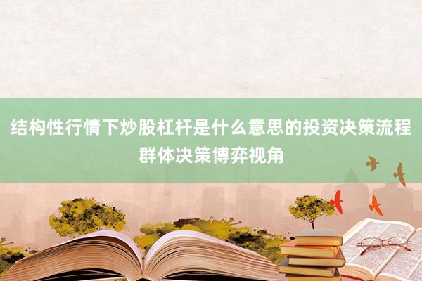 结构性行情下炒股杠杆是什么意思的投资决策流程群体决策博弈视角