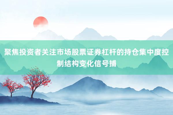 聚焦投资者关注市场股票证券杠杆的持仓集中度控制结构变化信号捕